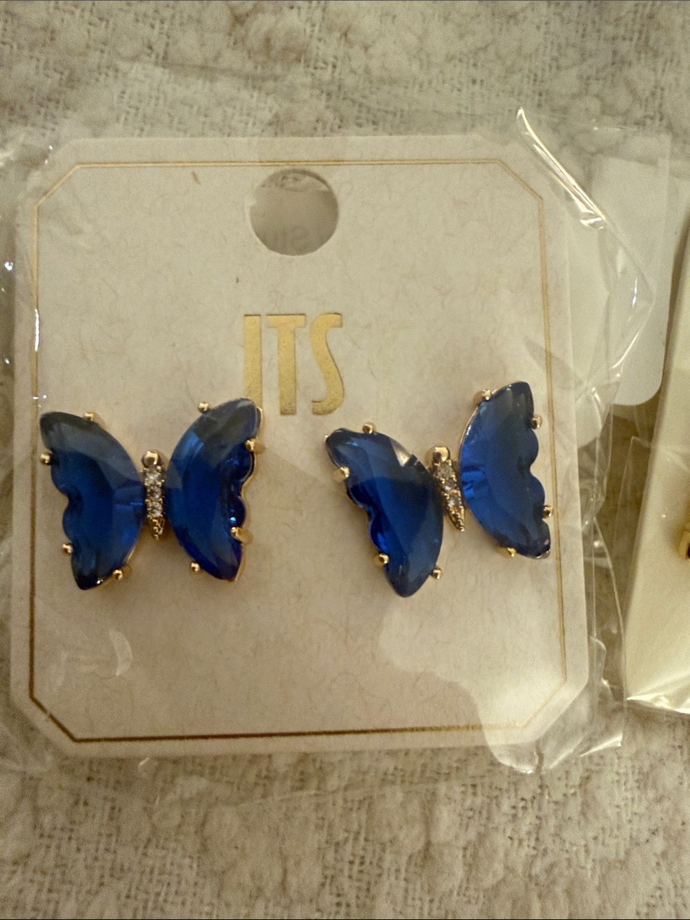 !it jeans Blue and Brown Butterfly Stud Earrings - Set of 2 - Picture 2 of 4